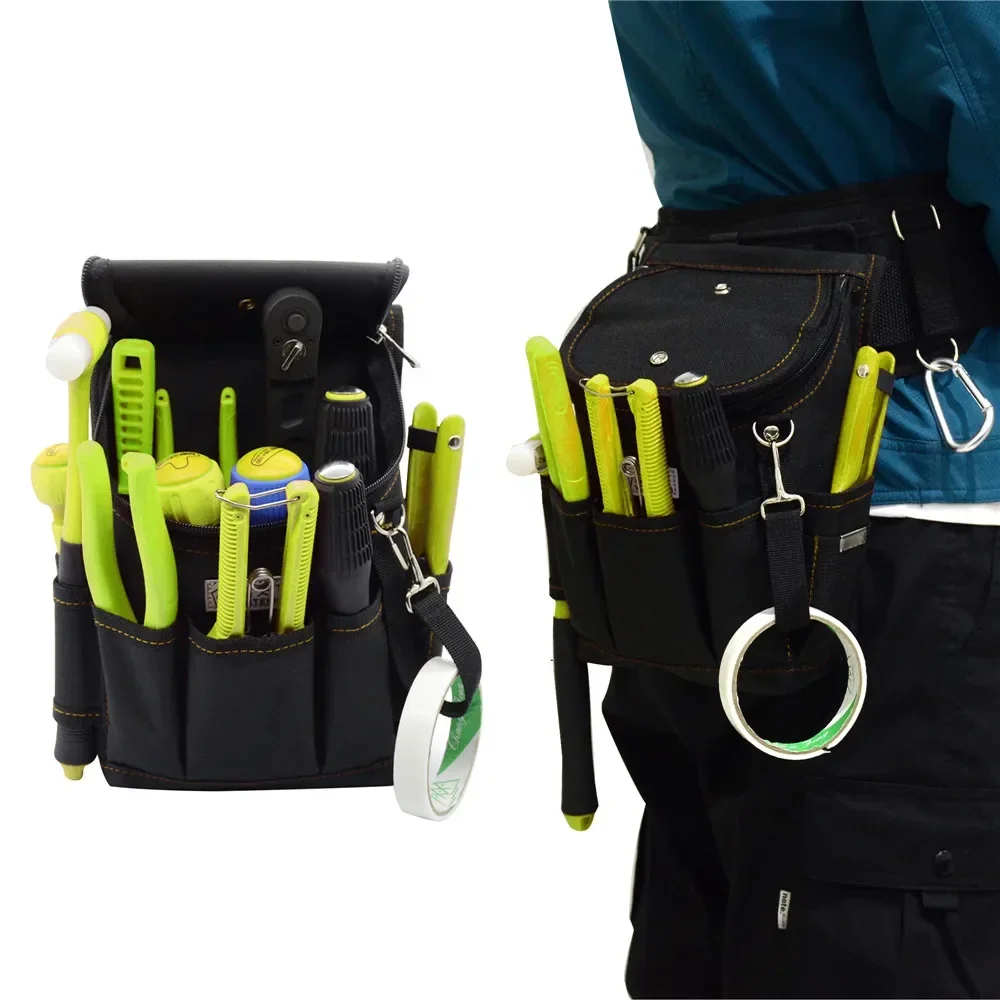 

Hammer Pliers Holder Pouch Tool belt Bag bag with Tape Strap Storage Electrician Work Carpenter Clip On Belt Tool Organizer