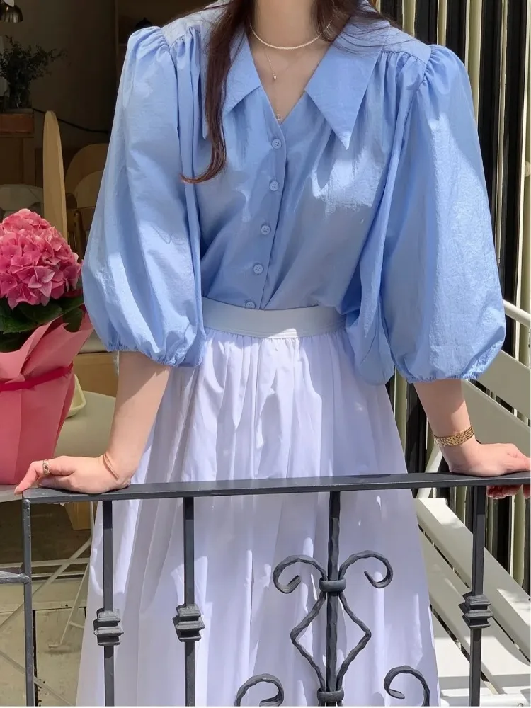 Long Pleated Skirt Women Summer Elastic High Waist Large Hem White Skirts Female Woman Clothes 2025 French Style