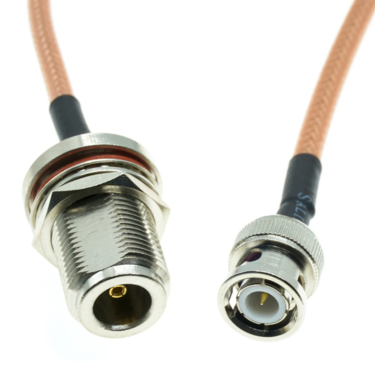 RG142 Double cable BNC MALE to N Female Nut Bulkhead Jumper RF Coaxial Extension