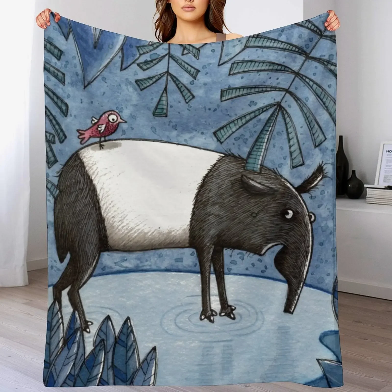 

Welcome To The Jungle - Tapir - Schabrackentapir Throw Blanket Bed covers Moving cosplay anime Vintage Blankets