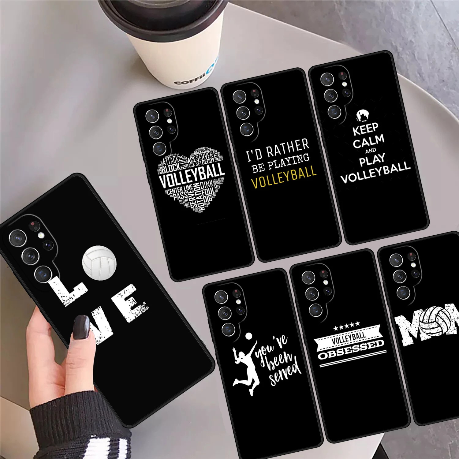 Play Volleyball Quotes Phone Case Cover Coque For Samsung Galaxy S24 Ultra 23 S22 Plus S21 FE S20 S8 S9 S10 Note 10 Pro Note 20