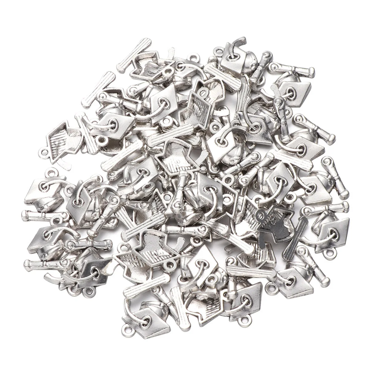 

50Pcs Graduation Doctor Hat Pendant Charms Stylish Unique Shape Design DIY Necklace Bracelet Accessory DIY Pendant Charms