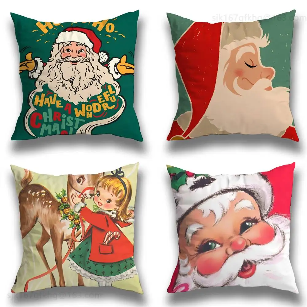 

Christmas Santa Pillow Case Pillow Case Living Room Sofa Cushion Cover Suitable For Home Bedroom Room Decoration