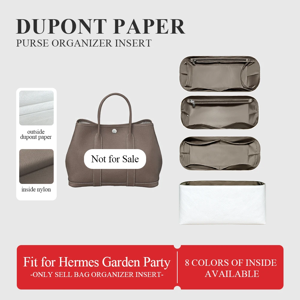 Dupont Paper Purse Organizer Insert Fit for Garden Party 30/36 Mini Handbag Inner Liner Storage Bag Organizer Insert Inside Bag