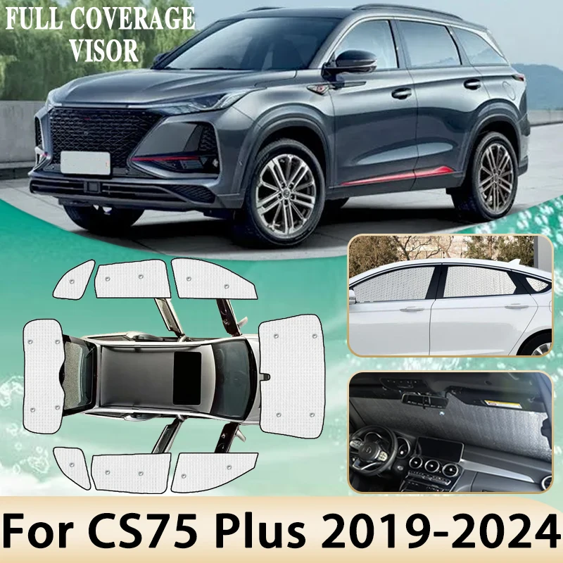 

Car Coverage Sunshades For Changan CS75 Plus 2019~2024 Full Surround Windshield Side Window Shaby Visor Sticker Auto Accessories