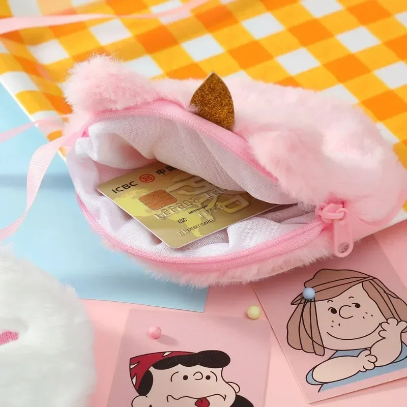 Bolsa de mensajero de dibujos animados para niños, bolso cruzado de unicornio bonito para niño niña, bolsa de almacenamiento de monedas de felpa