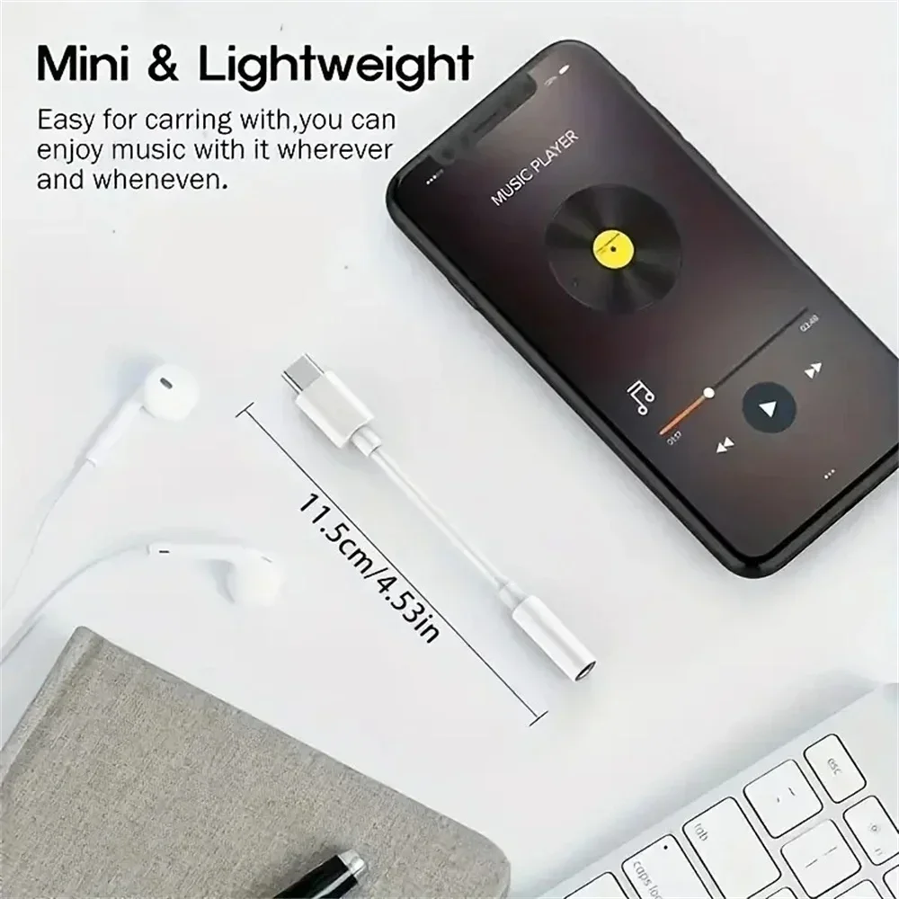 Type C To 3.5mm Aux Adapter USB TypeC to 3.5mm AUX Jack Audio Cable Earphone Cable Converter For iPhone 15 Samsung Xiaomi Huawei image 5