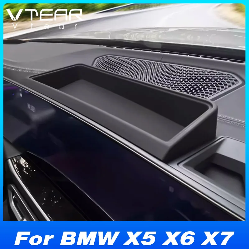 For BMW X5 X6 X7 2024 Central Control Dashboard Navigation Screen Rear Storage Box Tray Organizer Interior Product Accessories