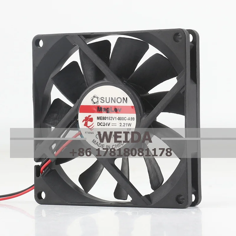 SUNON ME80152V1-000C-A99 8015 DC24V 2.21W ultra-thin magnetic suspension silent chassis cooling fan 80*80*15MM