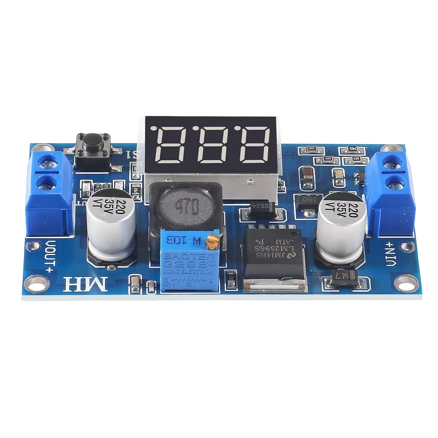 LM2596 Buck Converter Step Down Adjustable Module DC-DC High Efficiency Voltage Regulator 3A 3-40V to 1.5-35V with LED Display