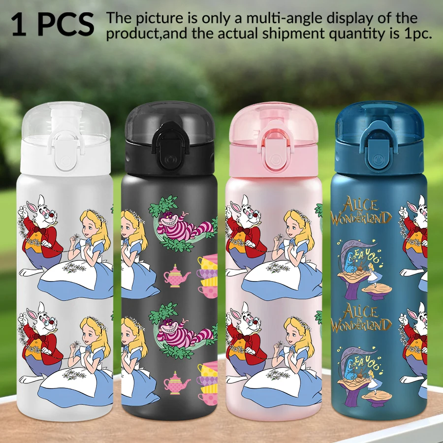 

1Pc Disney Alice Cheshire Cat 26oz plastic water bottle with pattern outdoor sports water cup birthday/homecoming gift.