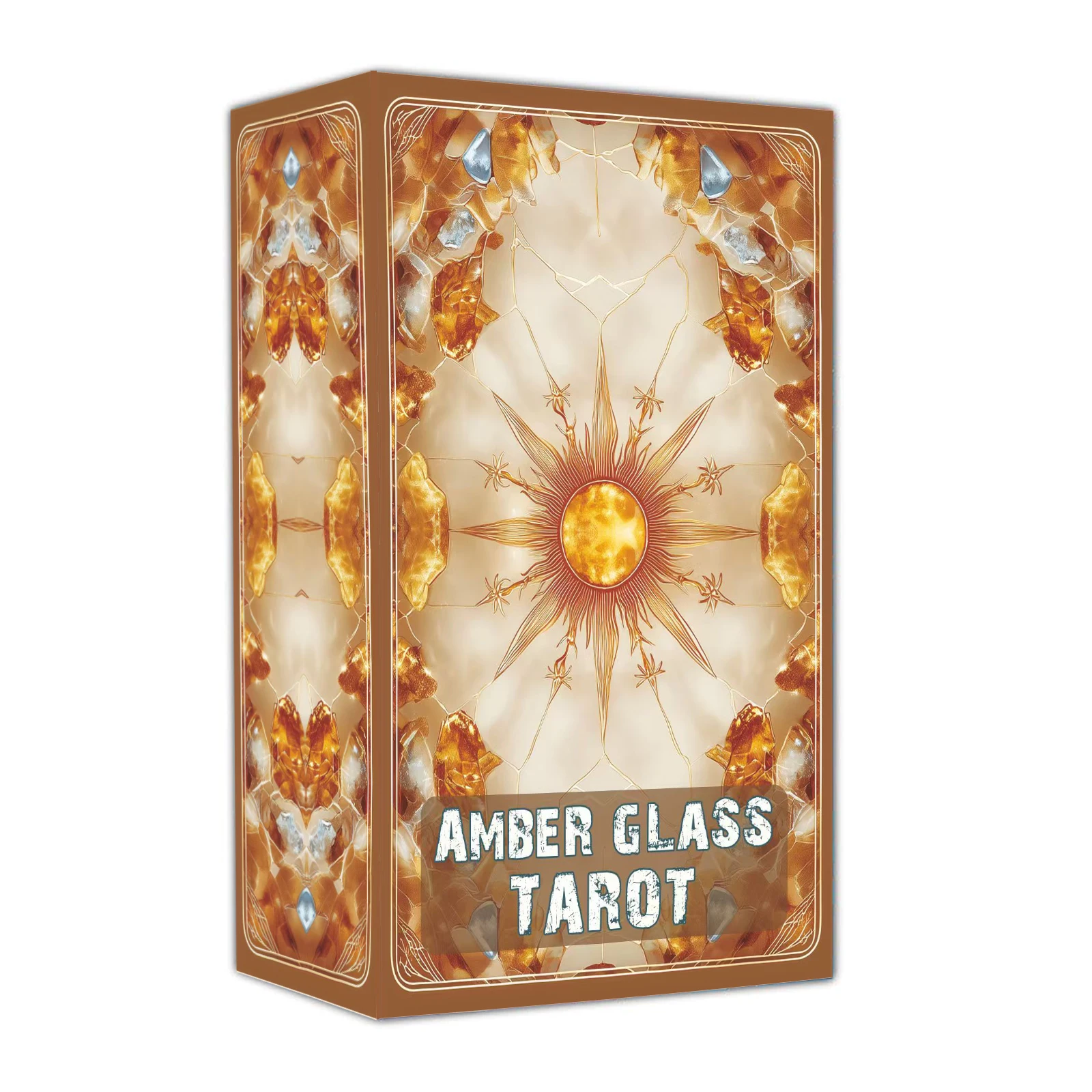 Amber Glass Tarot Cards Deck, 78-Card Unique Tarot Deck with Guidebook for Beginners and Experienced Readers, Daily Insight Divi