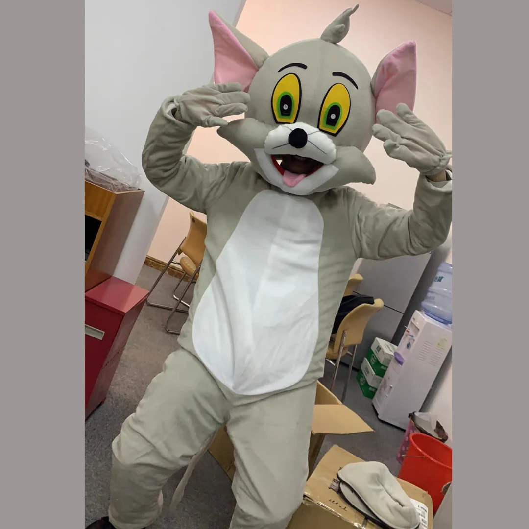 Tom Cat y Jerry Mouse personaje de dibujos animados disfraz de mascota Cosplay fiesta de Halloween vestido de lujo publicidad accesorios de carnaval regalos