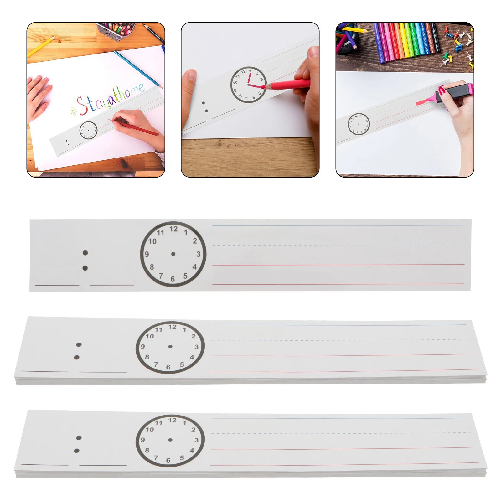 20 Pcs Flash Card Office Supplies Dry Erase Board Sentence Strips for Teachers Dividing Line Paper