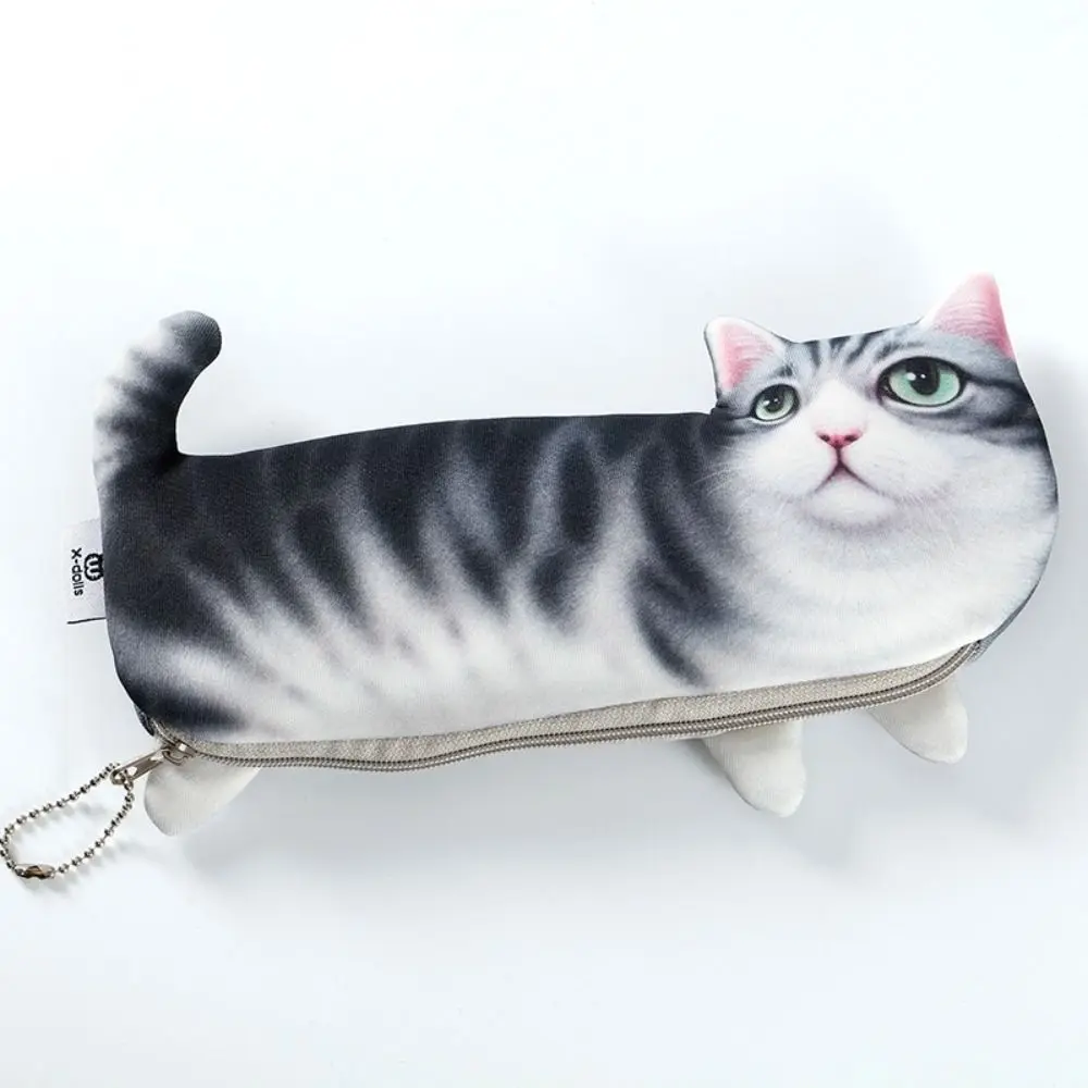 New Funny 3D Simulation Cat Pen Bag Large Capacity Stationery Bag Student Pencil Case Pen Storage Bag Learning Office Supplies