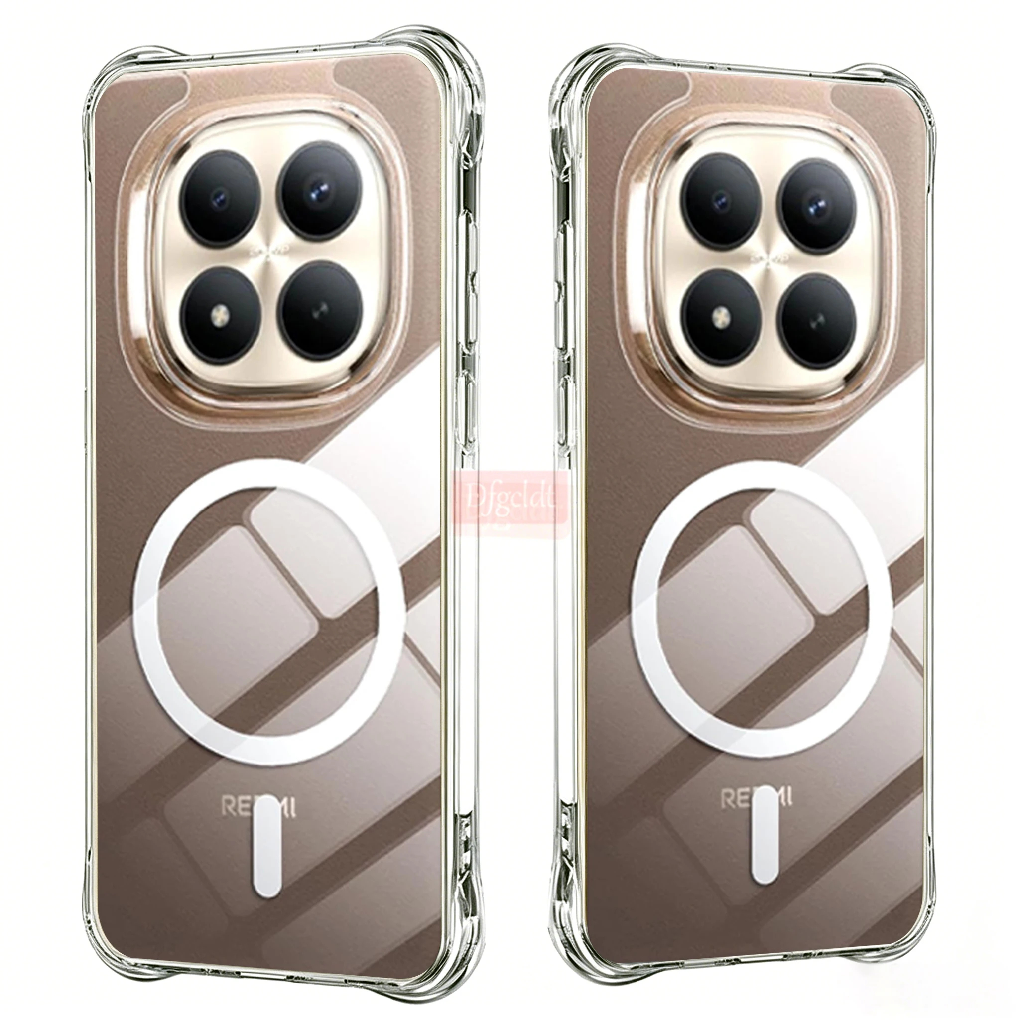 

For Magsafe Transparent Case For Xiaomi Redmi Note 15 Pro+ Shockproof Shell For Redmi Turbo 5 Max Magnetic Wireless Charge Cover