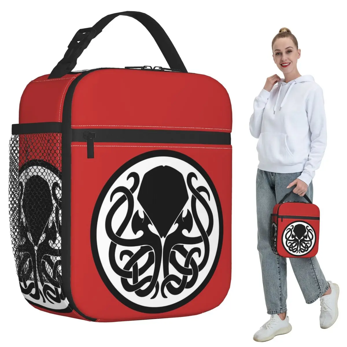 Cthulhu Monster Fantasy Ar Insulated Lunch Bag for Women Office Cooler Thermal Food Box Tote Portable Lunch Boxes Container