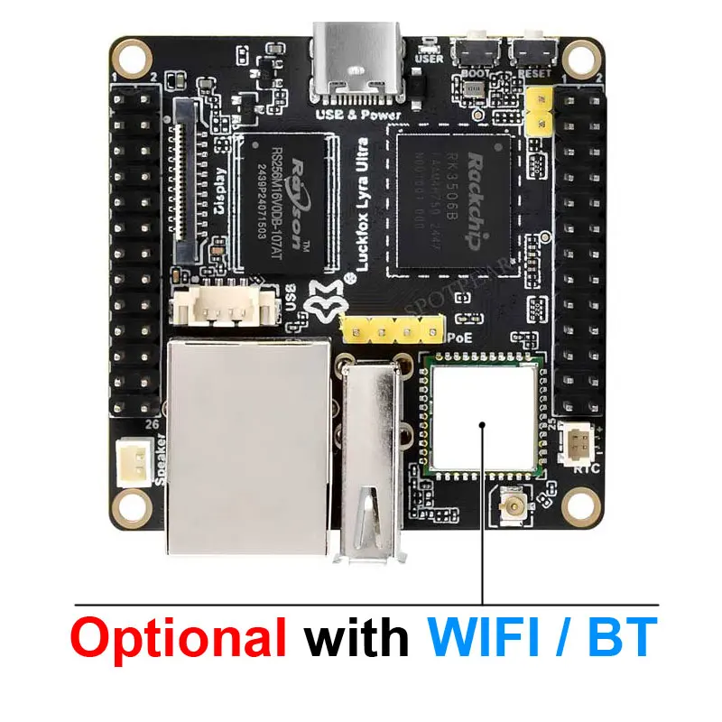 Picture 3: Luckfox Lyra Ultra Development board RK3506B Triple-core Arm Cortex-A7 1.2Ghz OnBoard EMMC-8GB 512MB DDR3L Smart Device Robots
