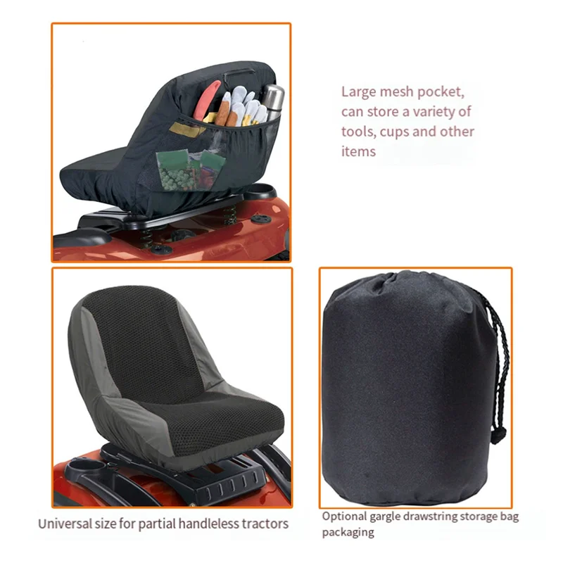 Penutup Tempat Duduk Traktor Mesin Pemotong Rumput Universal Kantong Penyimpanan Bantalan Nyaman Empuk Aksesori Suku Cadang Pengganti Mesin Pemotong Rumput