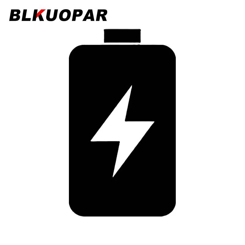 BLKUOPAR White Battery Car Sticker Sunscreen Scratch-proof Original Fashionable Decal Waterproof Funny Windshield Decoration