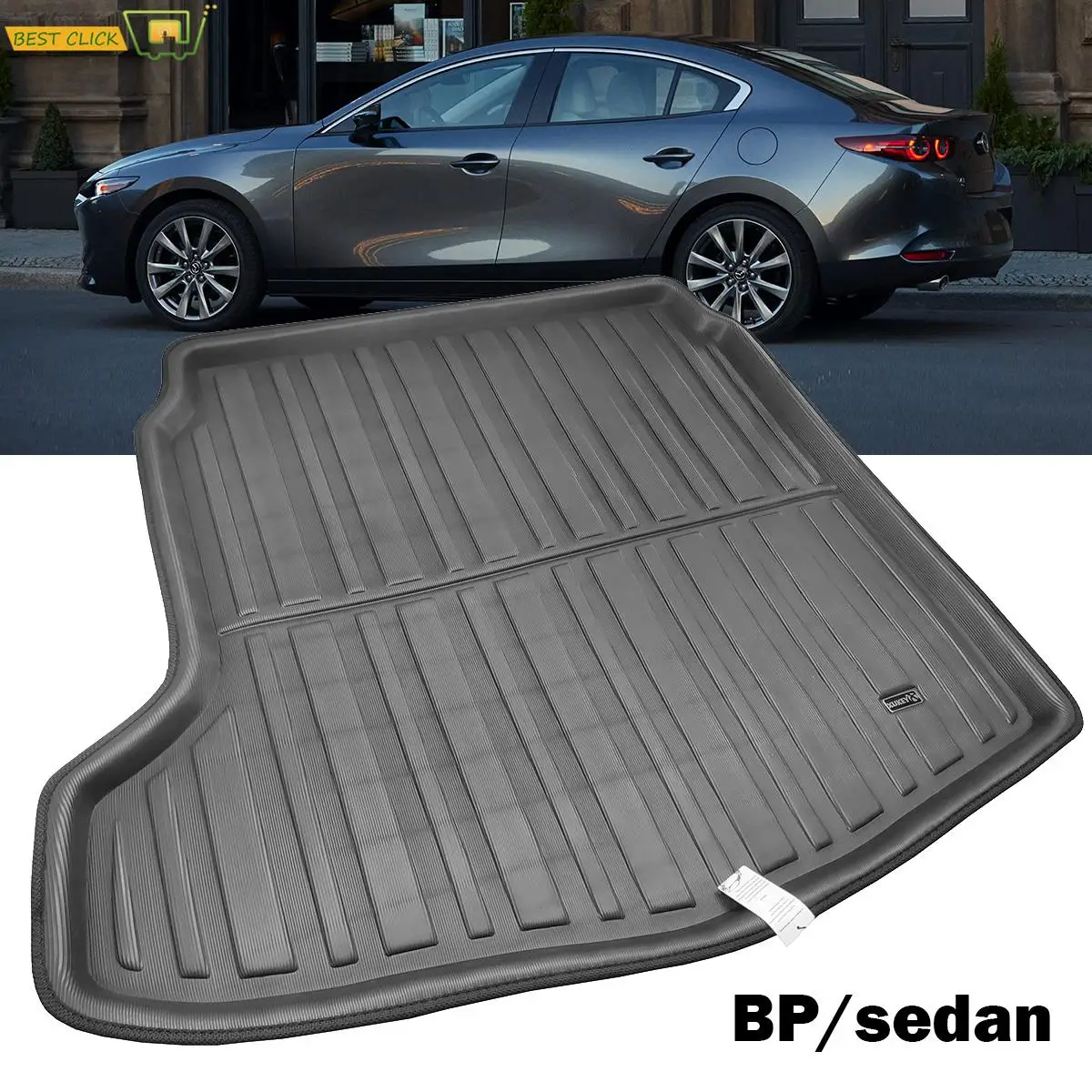 Car Cargo Boot Liner For Mazda 3 BP Sedan Saloon 2019 2020 2021 2022 Rear Trunk Floor Mat Carpet Luggage Tray