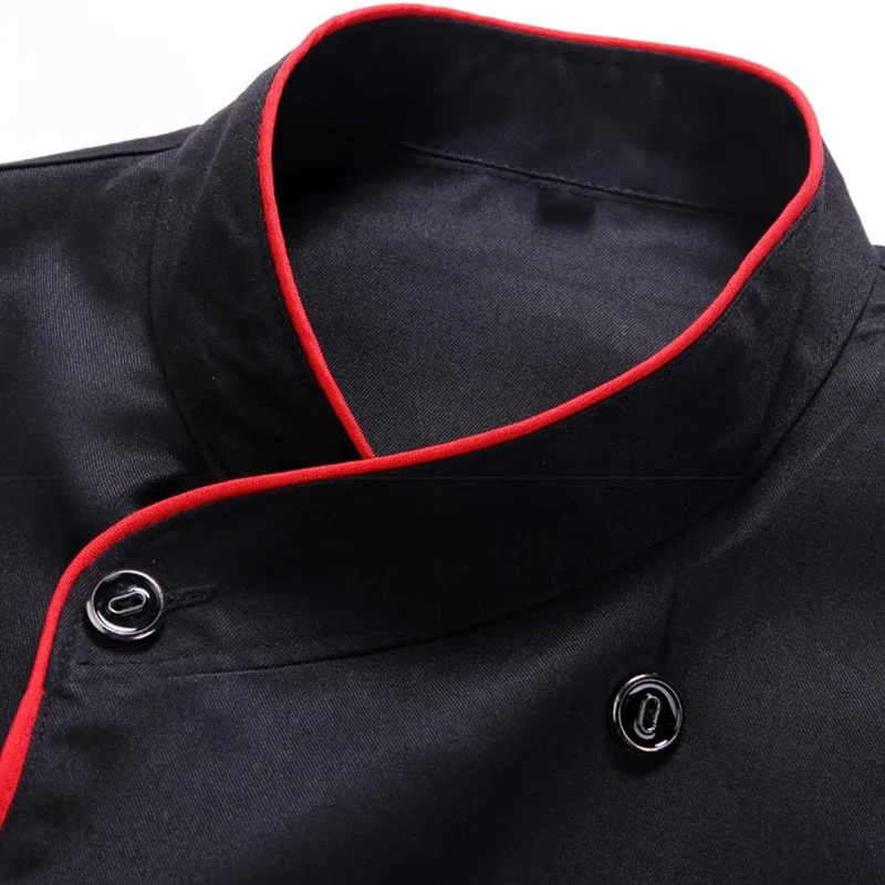 Uniforme de Chef, venta al por mayor, Unisex, cocina, panadería, Catering, trabajo, cocinero, camisa de manga corta, chaqueta de Chef transpirable de doble botonadura