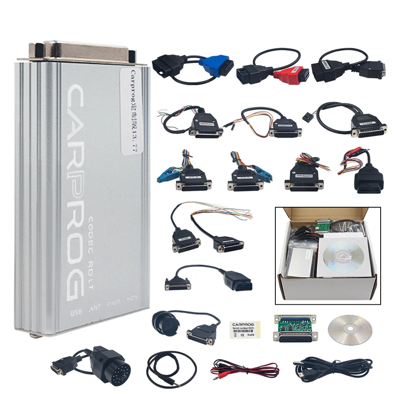 Online Carprog V13.77 V8.21 V10.93 Full Adapters ECU Programmer No Token Keygen For Airbag Radio IMMO Auto Repair Tool