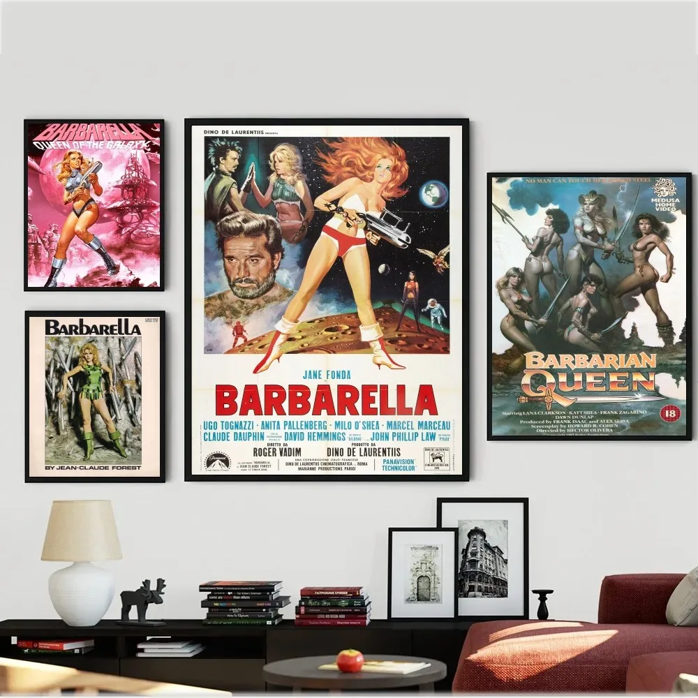 

Retro Classic Movie B-Barbarella Film Poster Kraft Paper Vintage Poster Wall Art Painting Aesthetic Art Small Size Wall Stickers