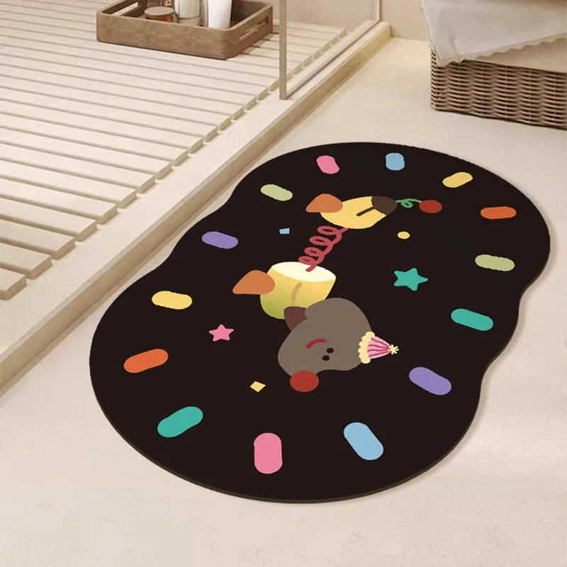 

Cartoon bathroom floor mat door mat toilet bathroom water absorption non-slip diatom mud