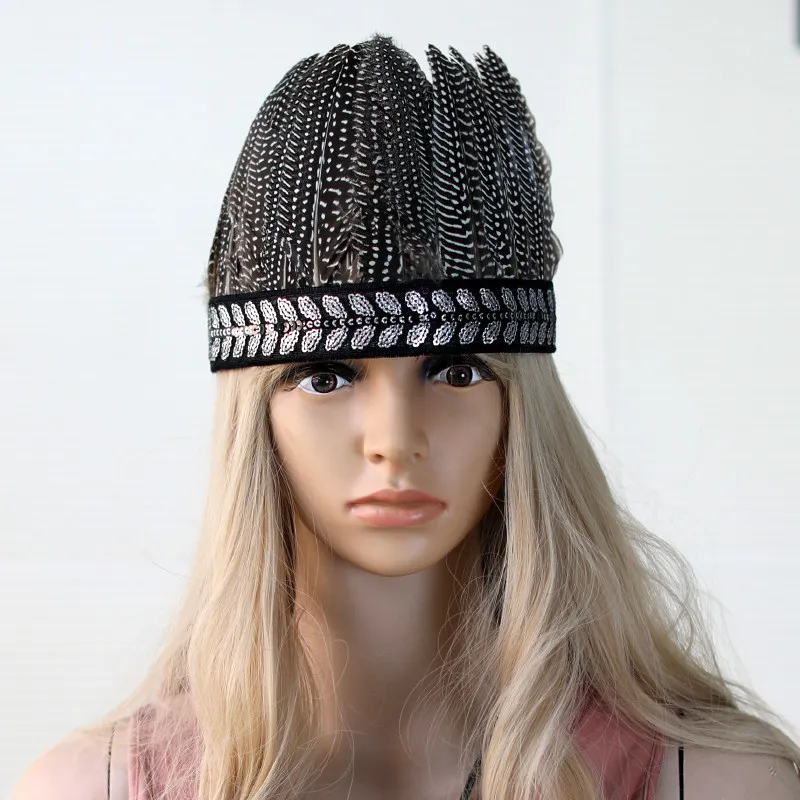 

Повязка на голову с перьями для карнавальных костюмов, косплея и сценических выступлений