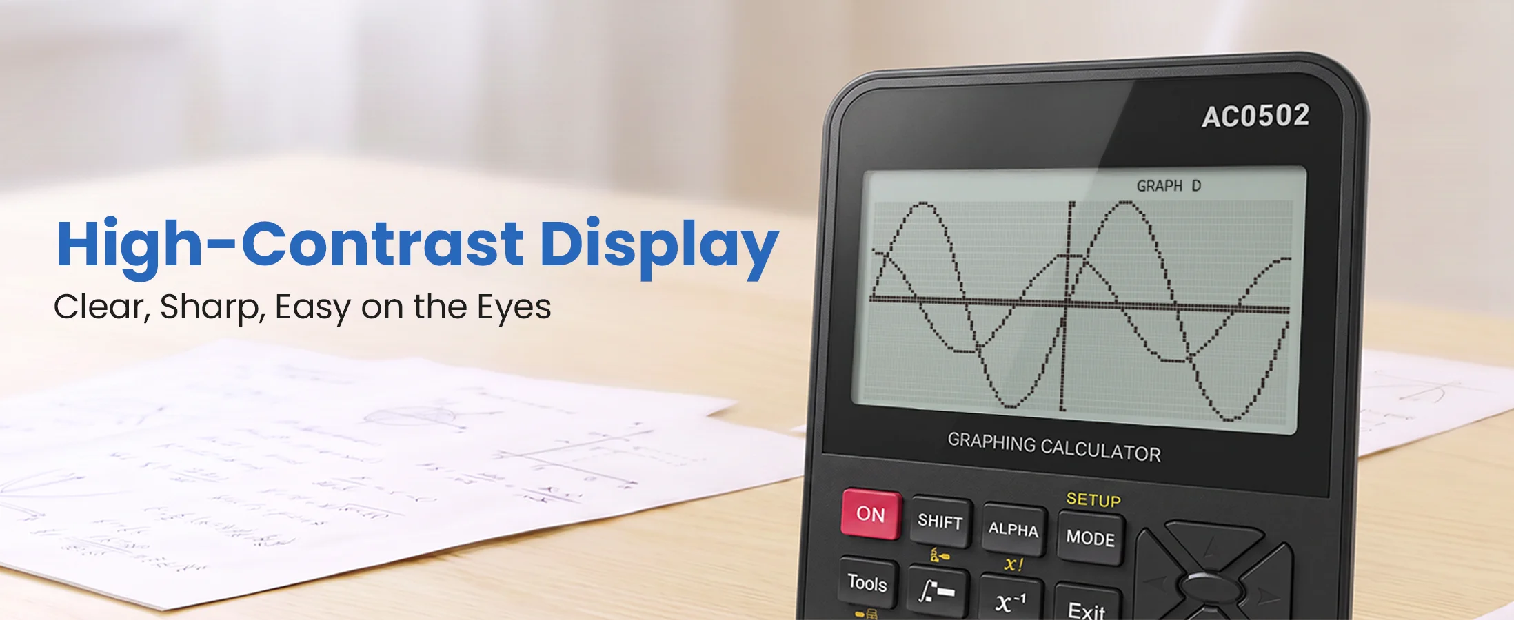 Wiederaufladbare wissenschaftliche Taschenrechner mit Notizblock für die Oberstufe, mit abnehmbarem Notizblock und 3-Zoll-HD-Display – Detail 11