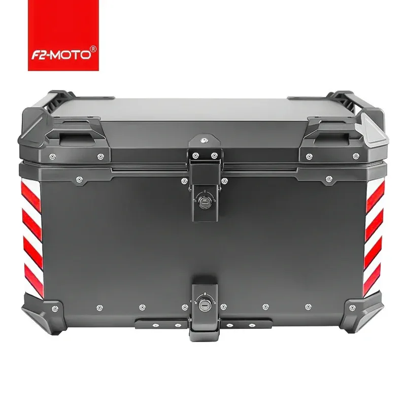 

85L Silver+Black F2-MOTO 1 Helmet Capacity Motorcycle Accessories Top Case Aluminum Trunk Wholesale Motorcyc