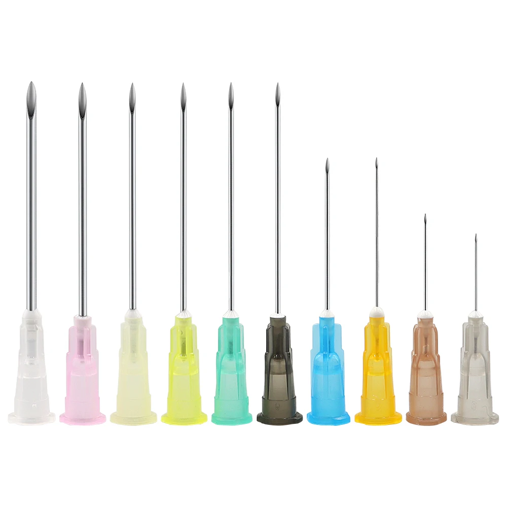 50pcs Pointed Injection Needle Dispensing Needle With Transparent Cap, Glue Tool, Individually Packaged Syringe Accessories