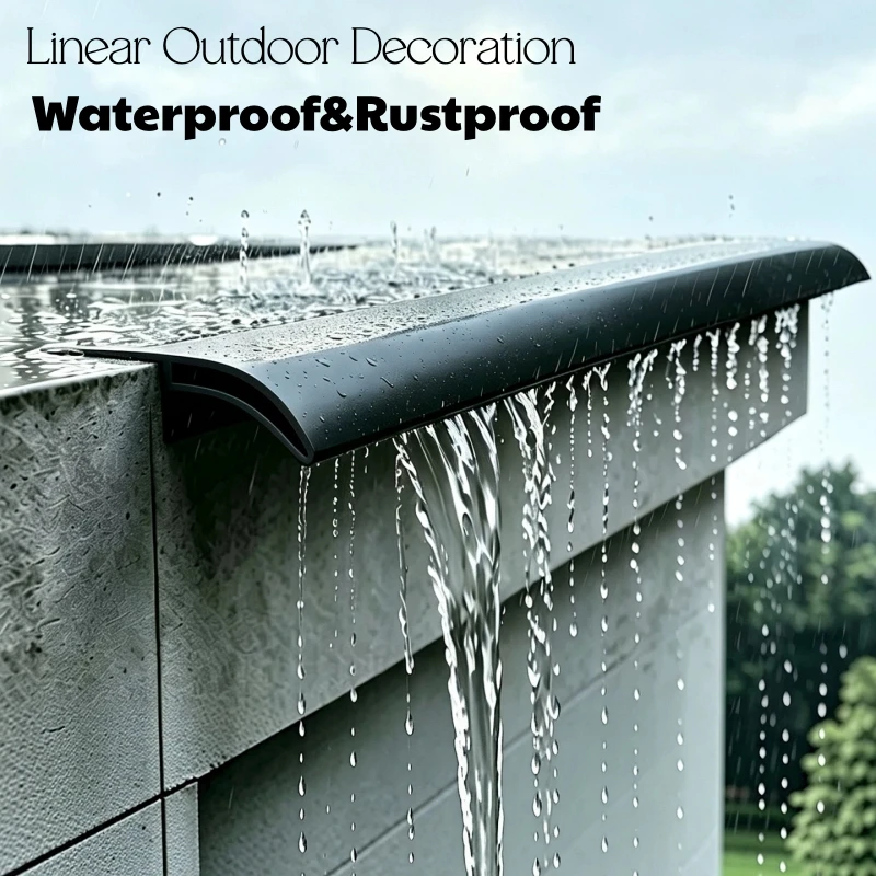 Black/Gray Eave Drainage LED Aluminum Profile Outdoor Eagle Beak Drip Line Channel Windowsill Rooftop Rain Water Deflector Board