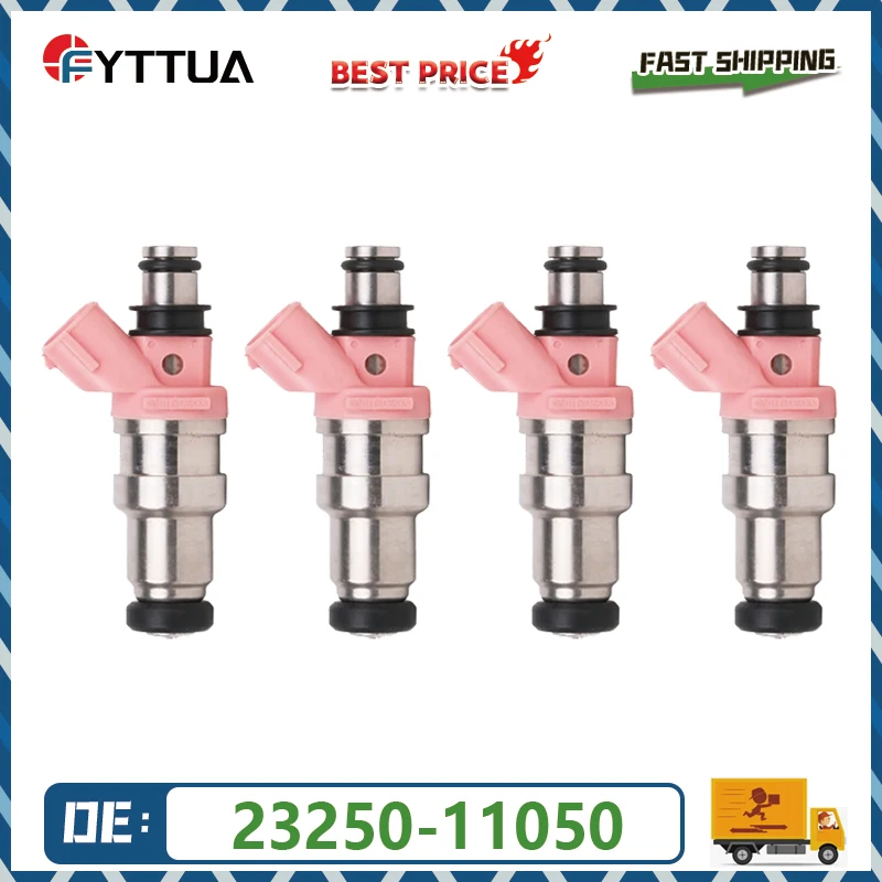 

4pcs Fuel injector 23250-11050 23209-11050 For Toyota Corolla Caldina Sprinter Cynos Tercel Corsa 1.5L 4E-FE 1.3L