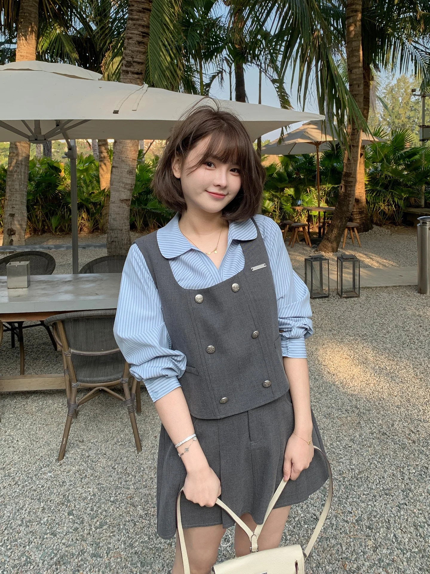 

New Arrival Double-Breasted Vest Skirt Set plus Size Women's Korean Sle Casual High Waist A-Line Skirt Faionable Ensemble