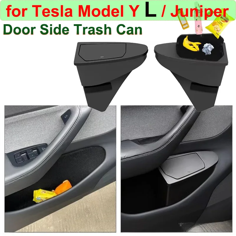 for Tesla Model Y L Juniper 2026 Front Door Storage Trash Can Car Door Storage Box Multi Functional Organizer Box YL Accessories