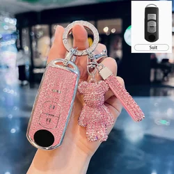 Diamond Style TPU for Mazda 2 3 6 Demio Atenza Axela CX-5 CX5 CX-3 CX7 CX-9 3 4 CX30 2 3 4 Button Key Cover Keychain Accessories