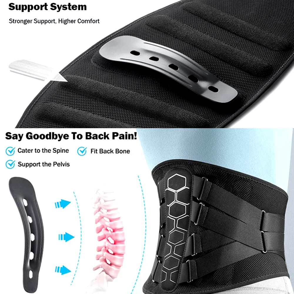 دعامة الظهر لتخفيف آلام أسفل الظهر - حزام دعم قطني مع نظام بكرة قابل للتعديل، تصميم العمود الفقري الإلكتروني - للرجال والنساء #4