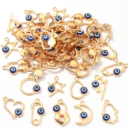 Trendy 10pcs/lot Hollow Circle Star Heart Eye Charms Pendant Handmade DIY Necklace Earrings for Jewelry Making Accessories
