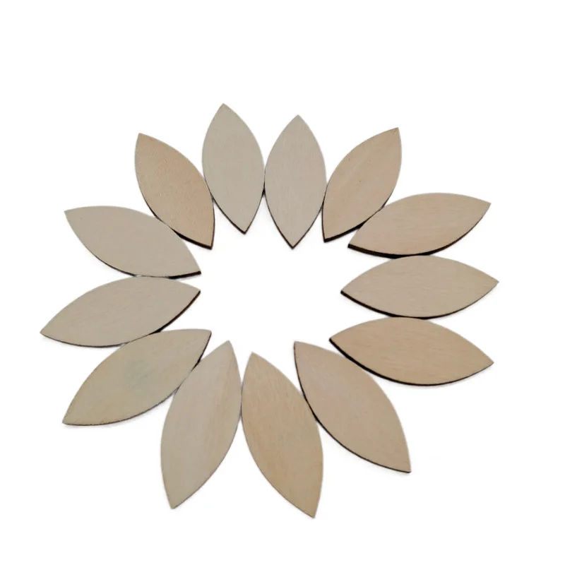 50pcs Unfinished Wood Oval Cutout Natural Rustic Wooden Ellipse Slices Chip Embellishment Gift Tag Board Game Pieces for DIY Art