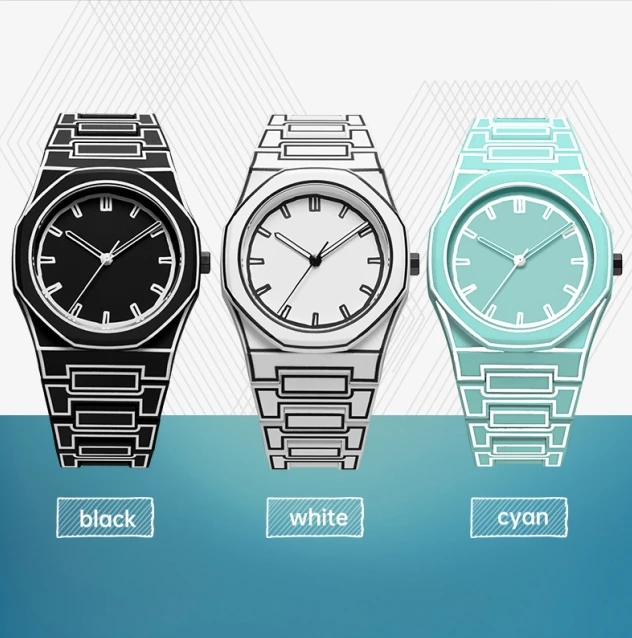 Minimalist Men's Fashion Quartz Watch Sketching Creative Sports and Leisure Watch Creative Design Waterproof Clock Watch