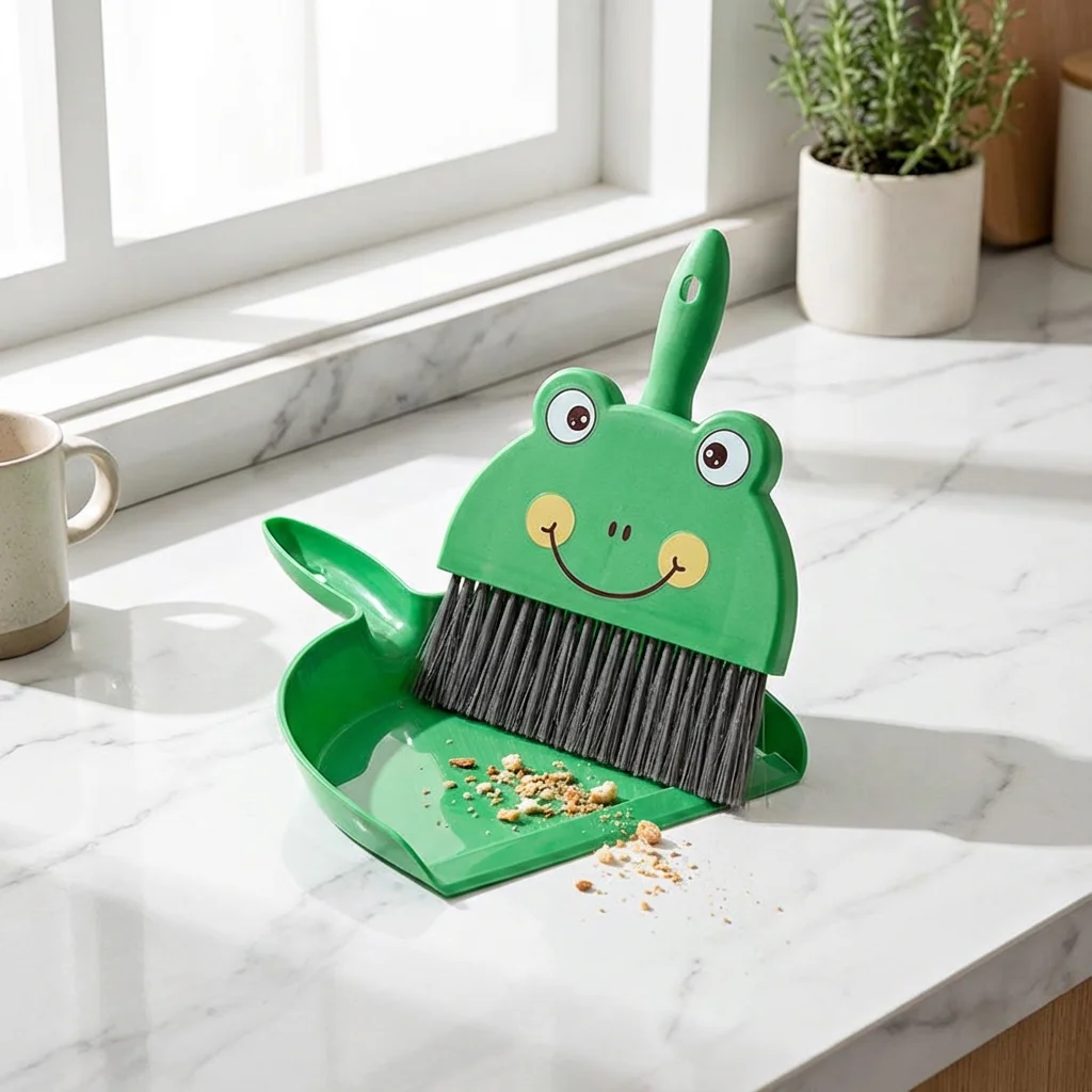 

Mini Broom and Dustpan Set 24x17cm, for Small Areas. Compact, Lightweight, Multipurpose Cleaner