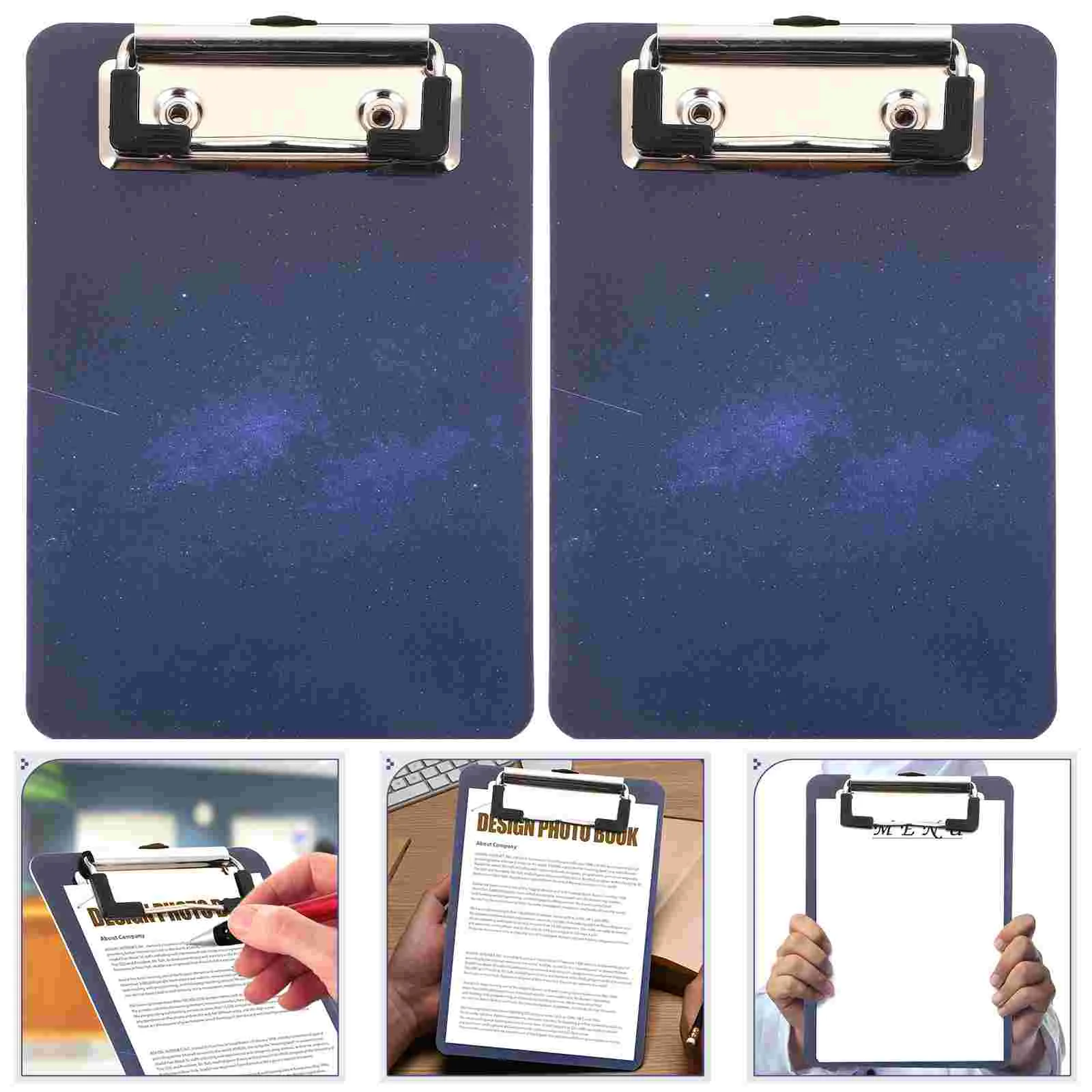 

2 Pcs Star Writing Pad Cardboard Contract Data Splint Point Menu Clip 2pcs Paper Folder File Base Heavy Student