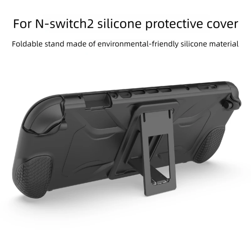 Für Nintendo Switch 2 Konsolenhülle mit Ständer, schützende Silikonhülle, kratzfeste Griffabdeckung für NS-2-Zubehör