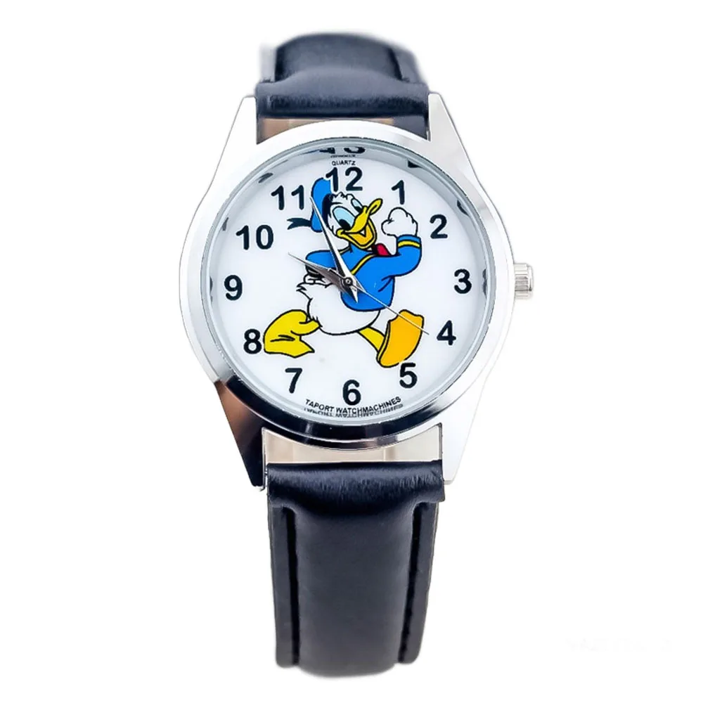 Disney Fashion Children's Watch Boys and Girls Quartz Watch PU Leather Strap Student Watch Birthday Gift