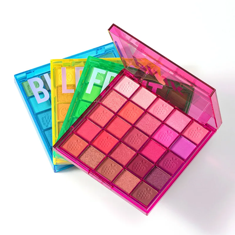 พาเลทอายแชโดว์ 25 สี เนื้อแมท ชิมเมอร์ กลิตเตอร์แบบหยาบ โทนสีกลาง ดีไซน์เมล็ดทับทิม เม็ดสีแน่น