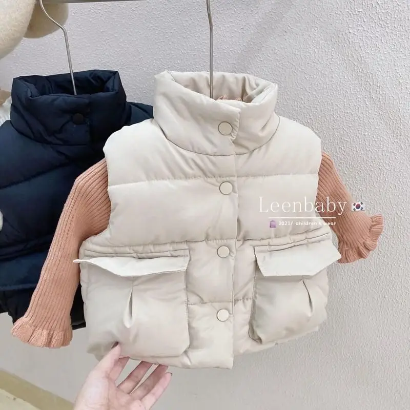

Children's Winter New Solid Color Vest for Boys and Girls, Boys Wearing Vests Big Kids Baby Warm Sleeveless Vest