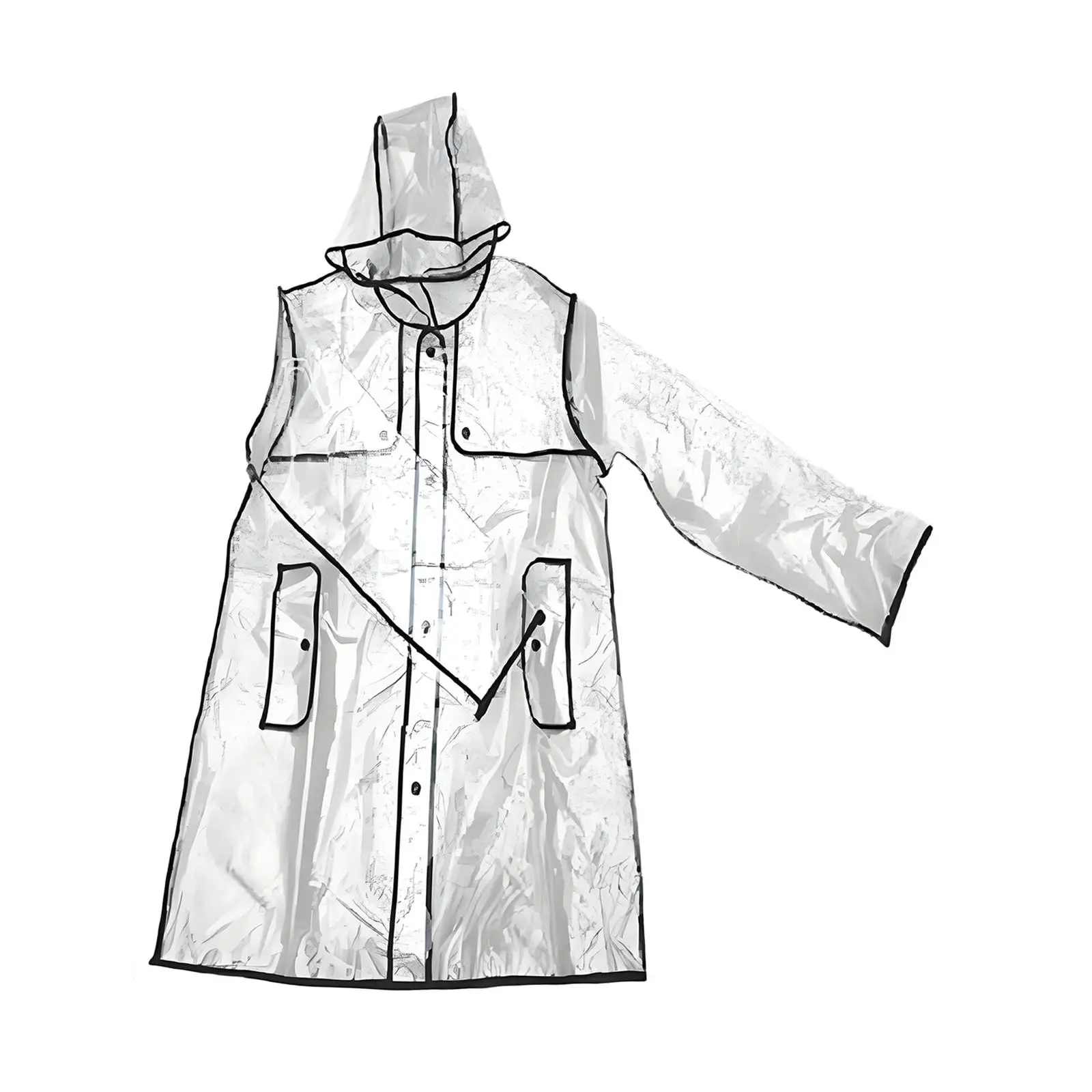Super Transparent Raincoat EVA Jackets Portable Long for Women for Outdoors