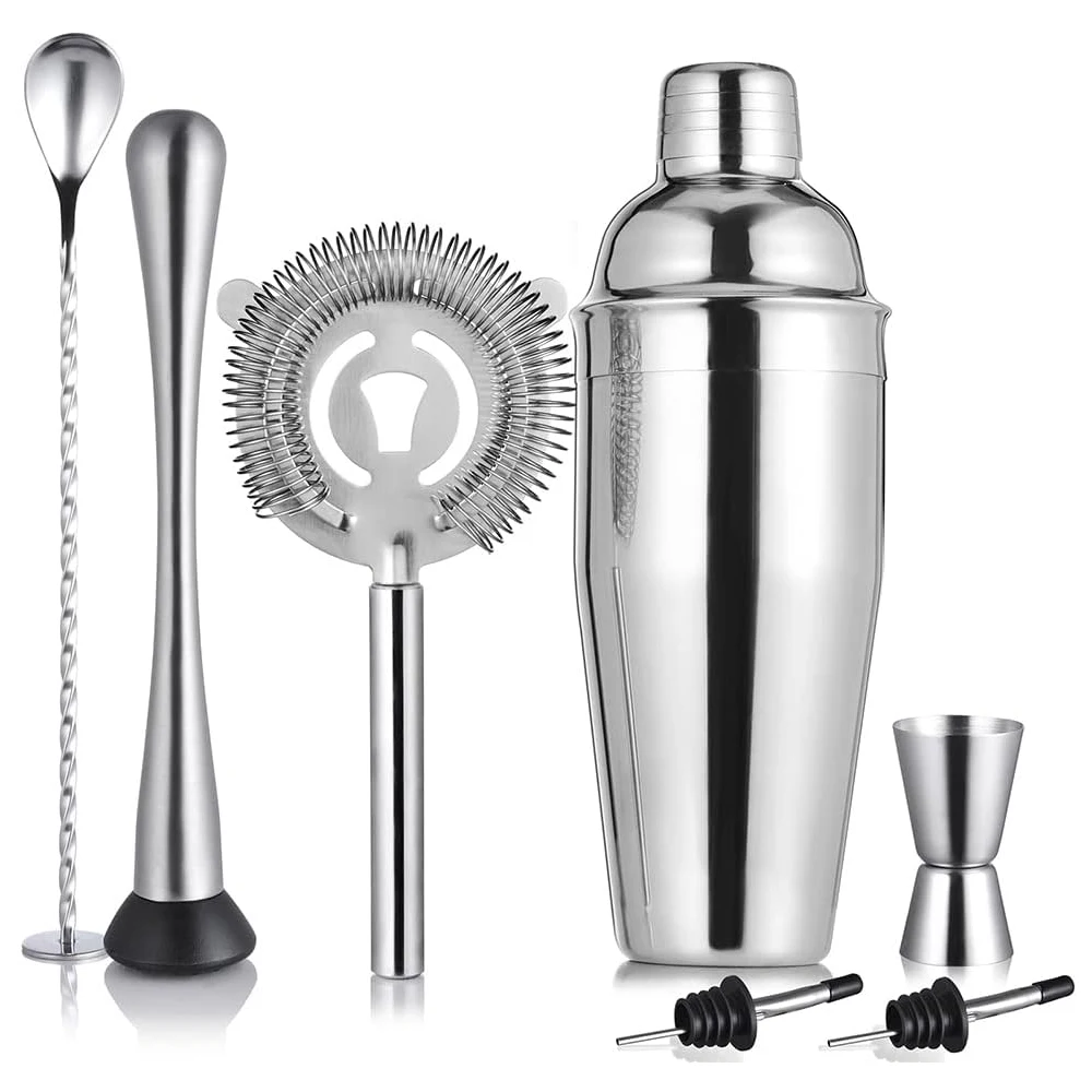 

Cocktail Shaker Set Stainless Steel & Bar Set, Bartender Kit Mixology Drink Mixer, Bartending Tools Gifts Martini Shaker 24oz